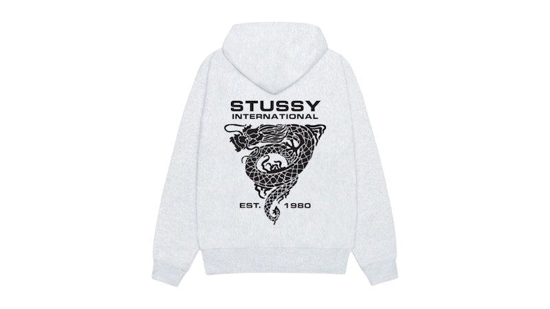 Stussy Dragon Hoodie Ash Heather