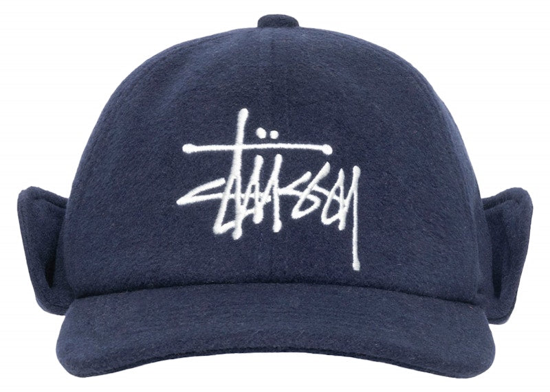 Stussy Ear Flap Wool Cap Navy