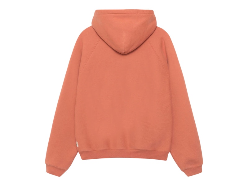 Stussy Fleece Raglan Zip Hoodie Brick