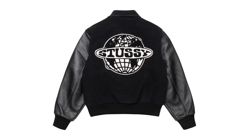 Stussy Globe Varsity Jacket Jacket Black
