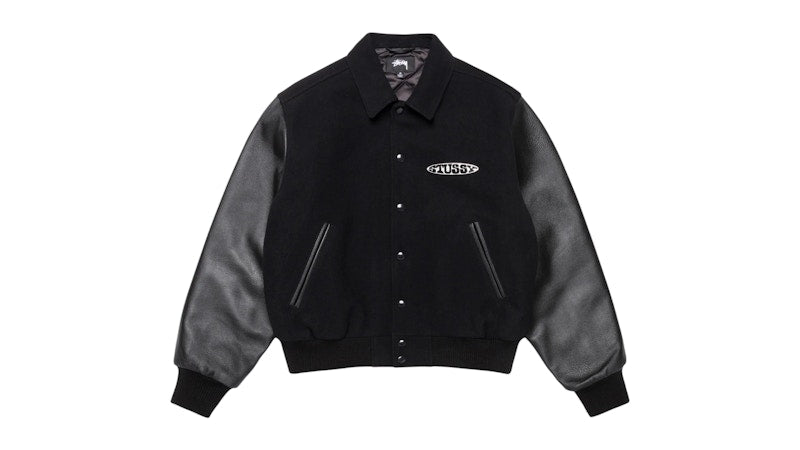Stussy Globe Varsity Jacket Jacket Black