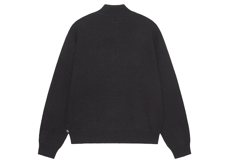 Stussy Half Zip Mock Neck Sweater Black