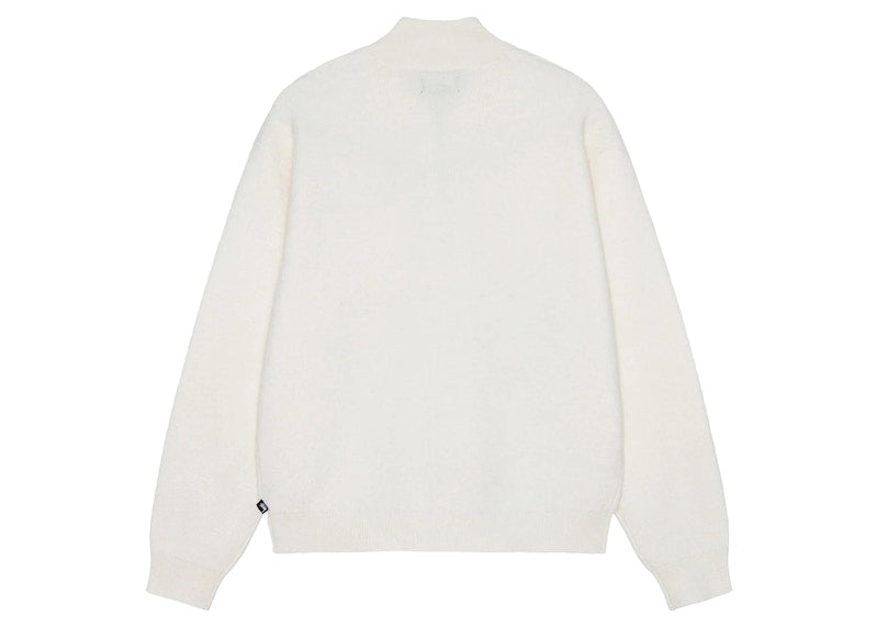 Stussy Half Zip Mock Neck Sweater Ivory