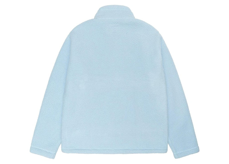 Stussy Half Zip Mock Polar Fleece Hoodie Blue
