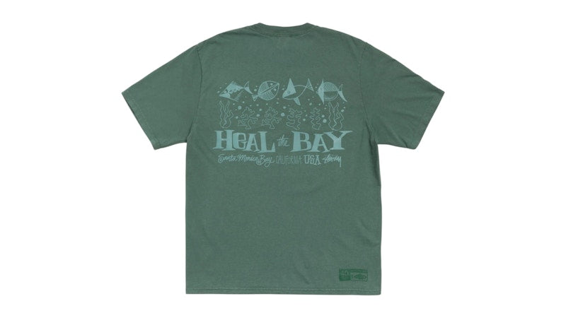 Stussy Heal The Bay 40 Pigment Dyed Tee Pine