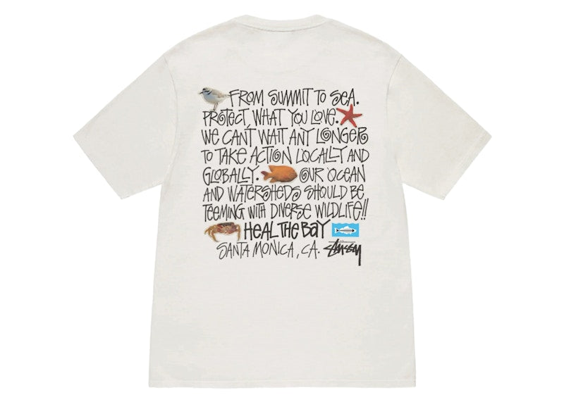 Stussy Heal The Bay Pigment Dyed Summit To Sea Tee Natural