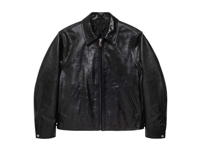 Stussy Leather Garage Jacket Black