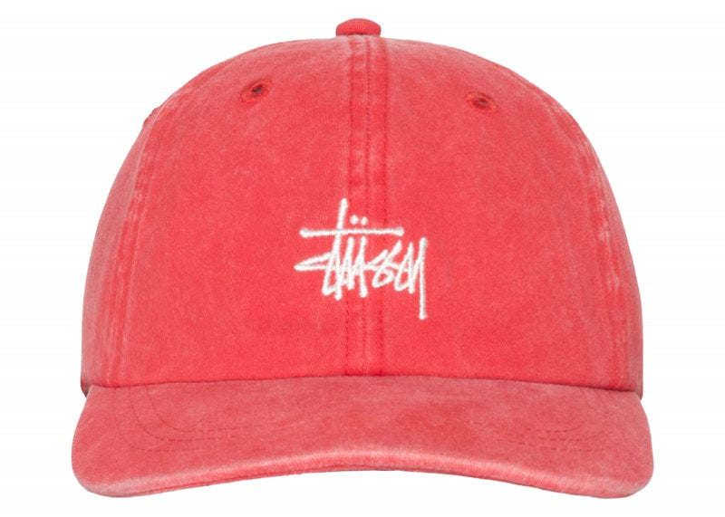 Stussy Low Profile Basic Washed Strapback Raspberry
