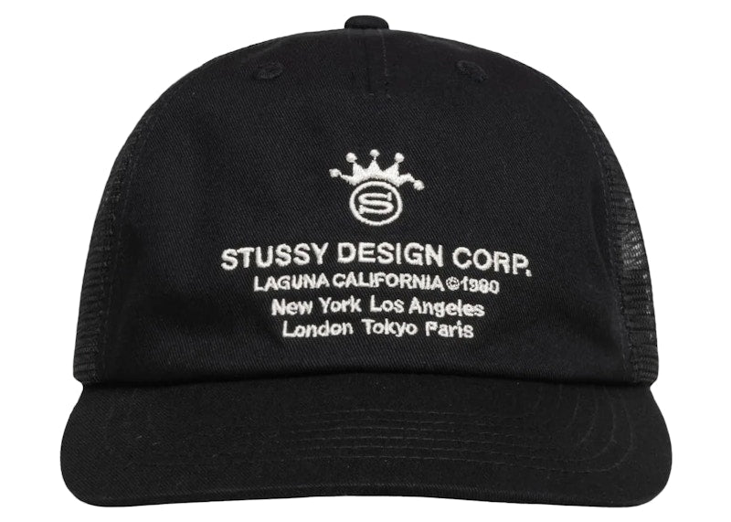 Stussy Low Profile Design Corp Trucker Snapback Black