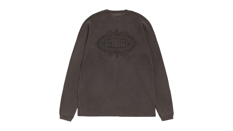 Stussy Mantra Raglan Thermal Washed Black