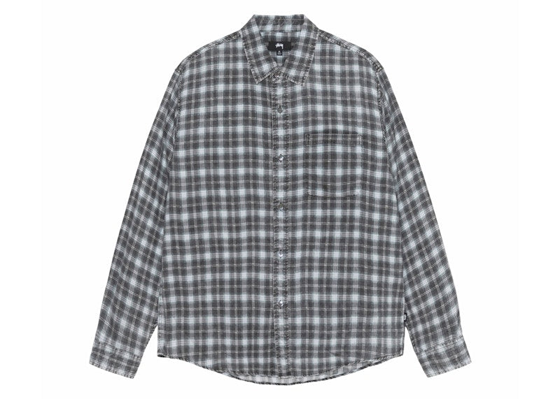 Stussy Matthew Printed Plaid Shirt Blue