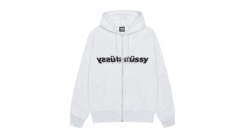 Stussy Mirror Zip Hoodie Ash Heather