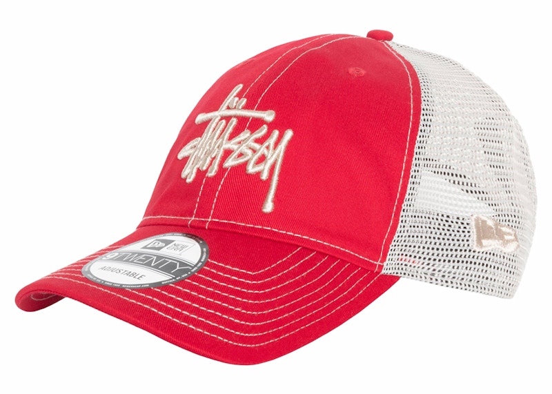 Stussy New Era 9Twenty Basic Trucker Scarlet