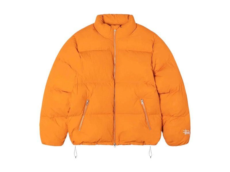 Stussy Nylon Down Puffer Jacket Orange