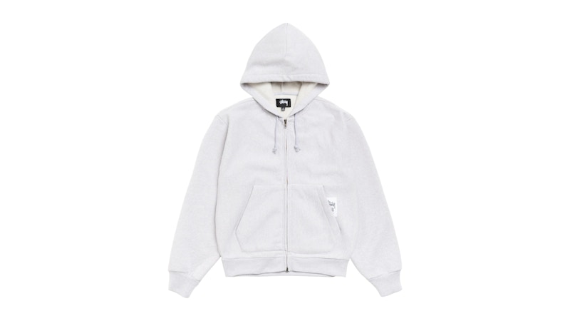 Stussy Patch Zip Knit Hoodie Ash Heather