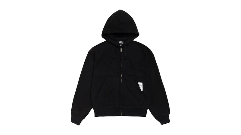 Stussy Patch Zip Knit Hoodie Black