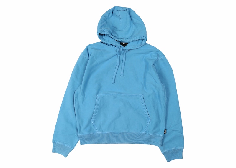 Stussy Pigment Dyed Fleece Hoodie Blue