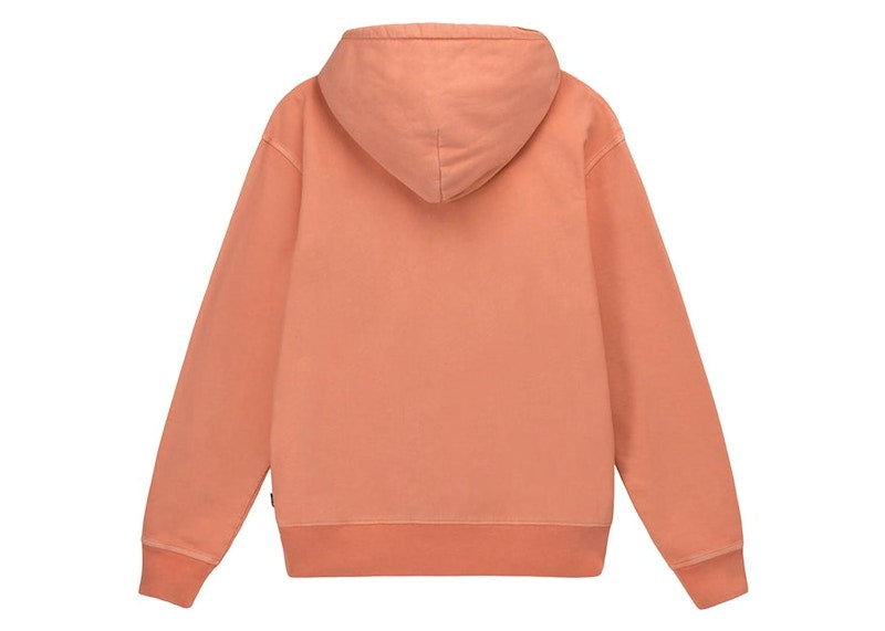 Stussy Pigment Dyed Fleece Hoodie Coral