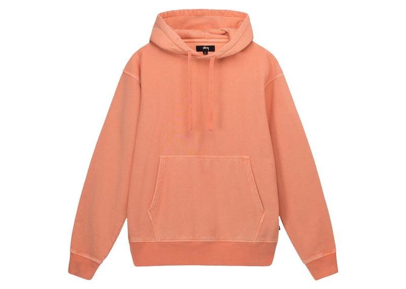 Stussy Pigment Dyed Fleece Hoodie Coral