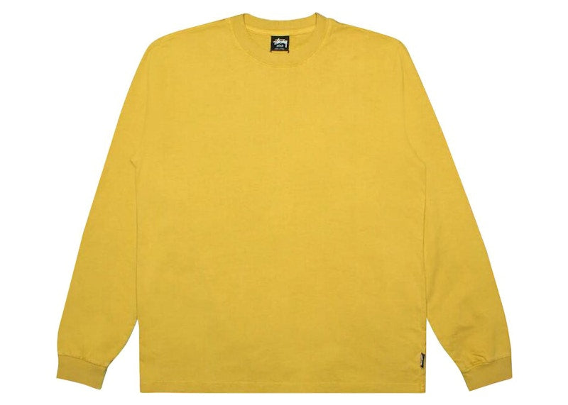 Stussy Pigment Dyed Long Sleeve Crew Mustard