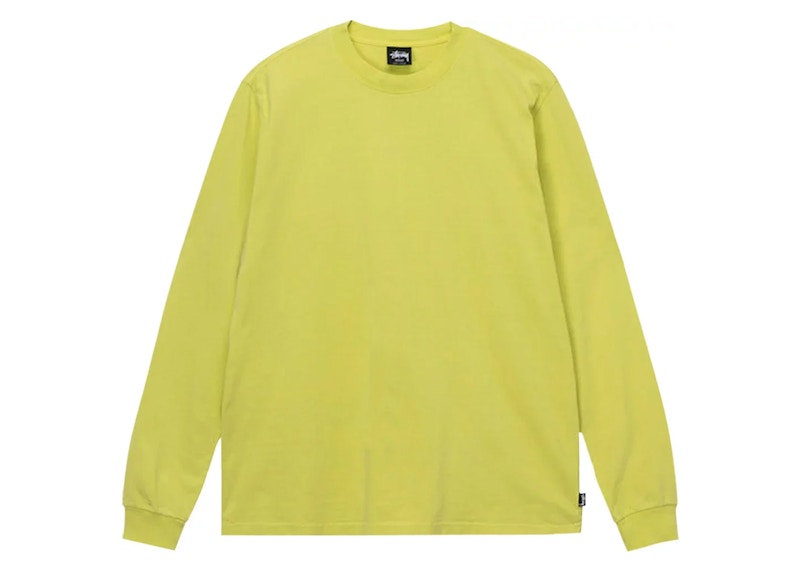 Stussy Pigment Dyed Long-Sleeve Crew Top Yellow