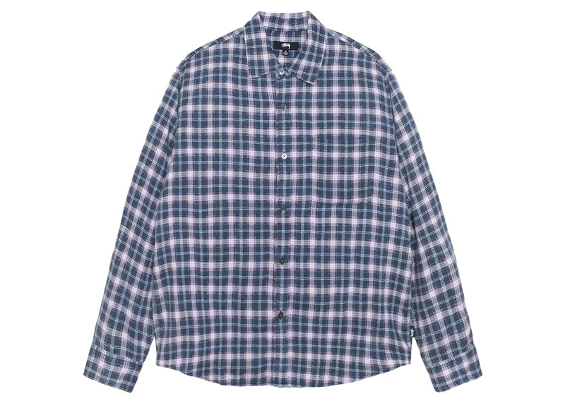 Stussy Plaid Matthew Printed Shirt Navy