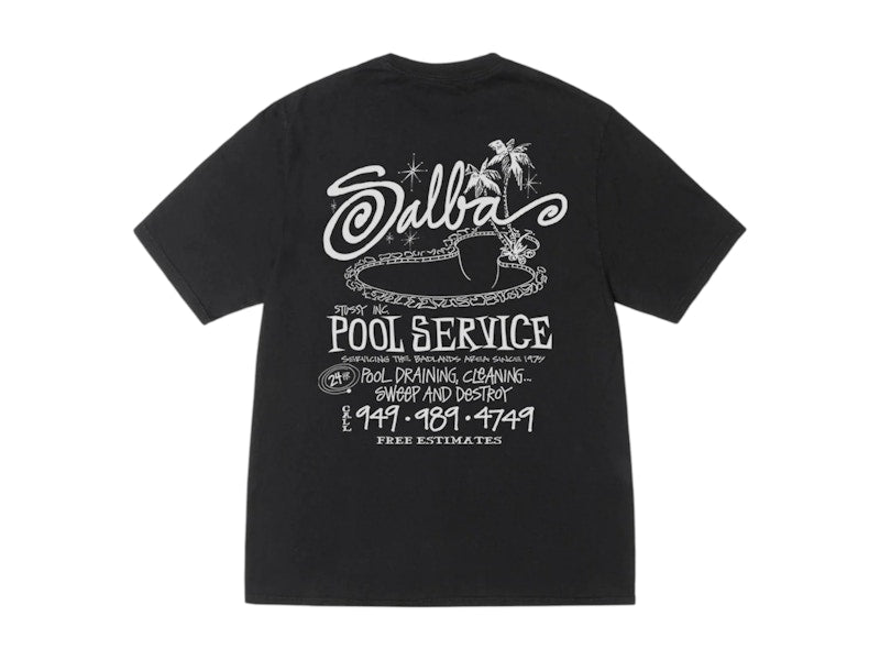 Stussy Pool Service Pigment Dyed Tee Black
