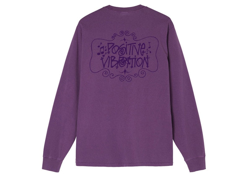 Stussy Positive Vibration Pigment Dyed L/S T-shirt Purple