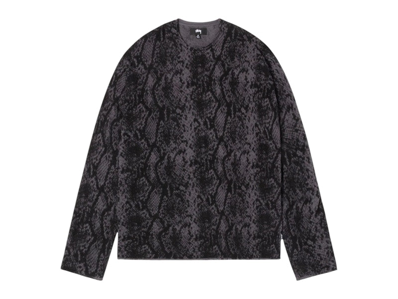 Stussy Python Knit Crew Charcoal