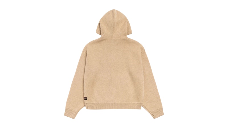 Stussy Quarter Zip Knit Hoodie Tan