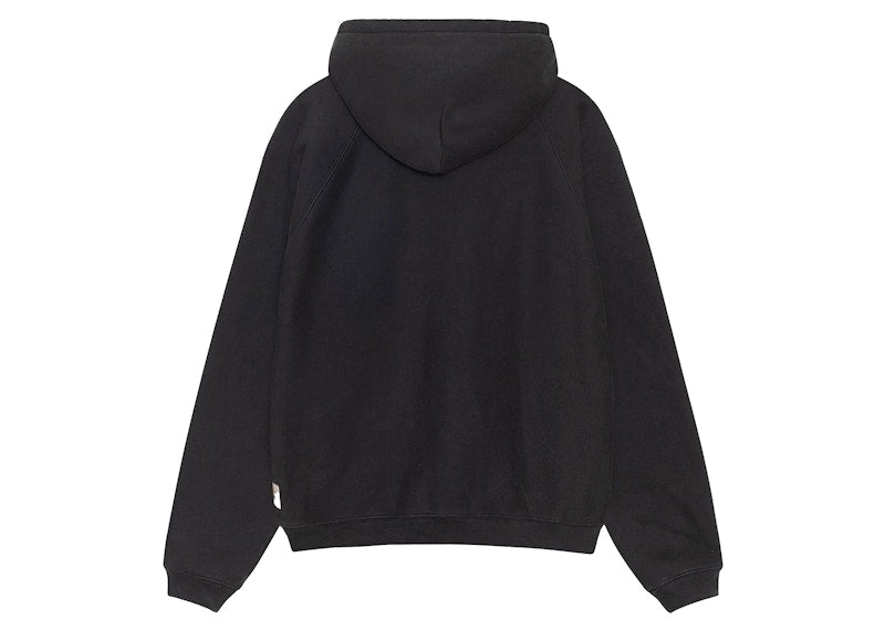 Stussy Raglan Zip Hoodie Washed Black
