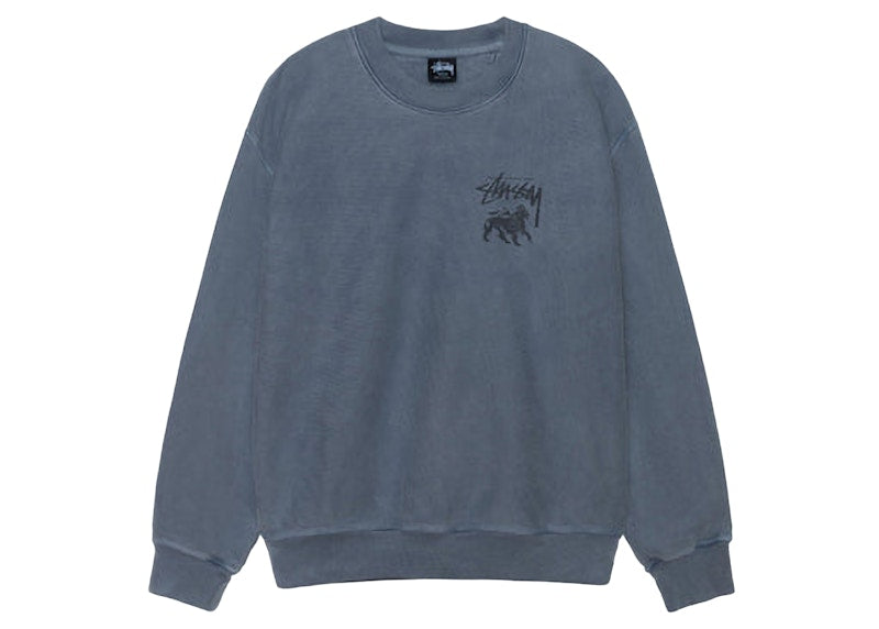 Stussy Rasta Lion Pigment Dyed Crew Navy