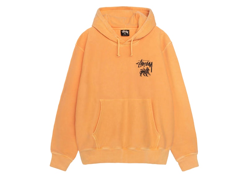 Stussy Rasta Lion Pigment Dyed Hoodie Orange