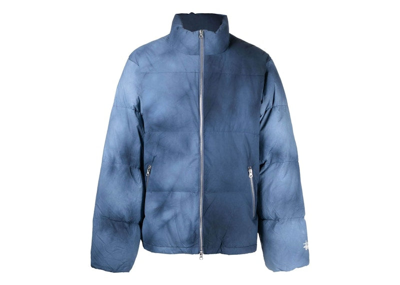Stussy Recycled Nylon Down Puffer Jacket Washed Navy