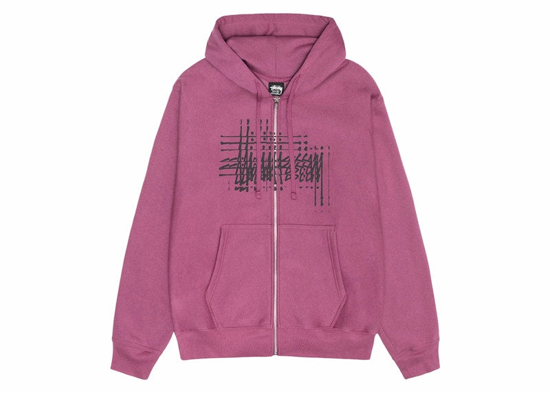 Stussy Refracted Zip Hoodie Berry