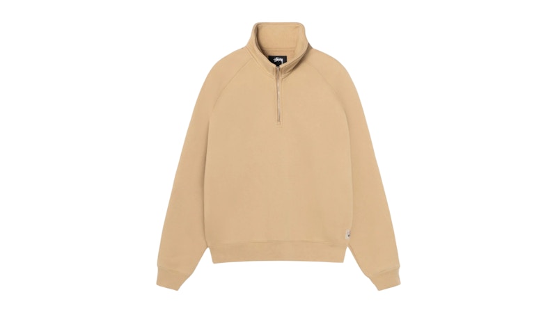 Stussy Relaxed Half Zip Sweatshirt Khaki