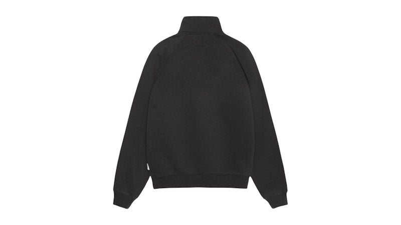 Stussy Relaxed Half Zip Sweatshirt Washed Black