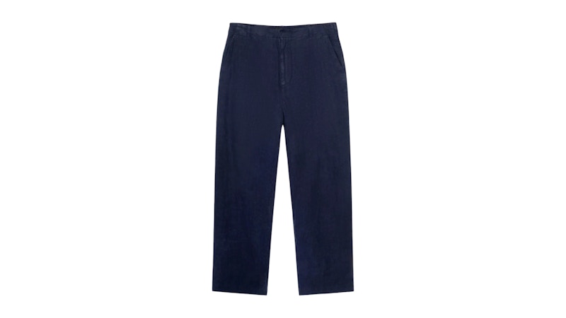 Stussy Relaxed Textured Linen Trouser Navy