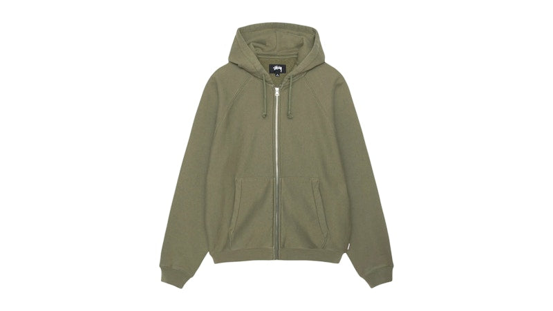 Stussy Relaxed Zip Hoodie Olive