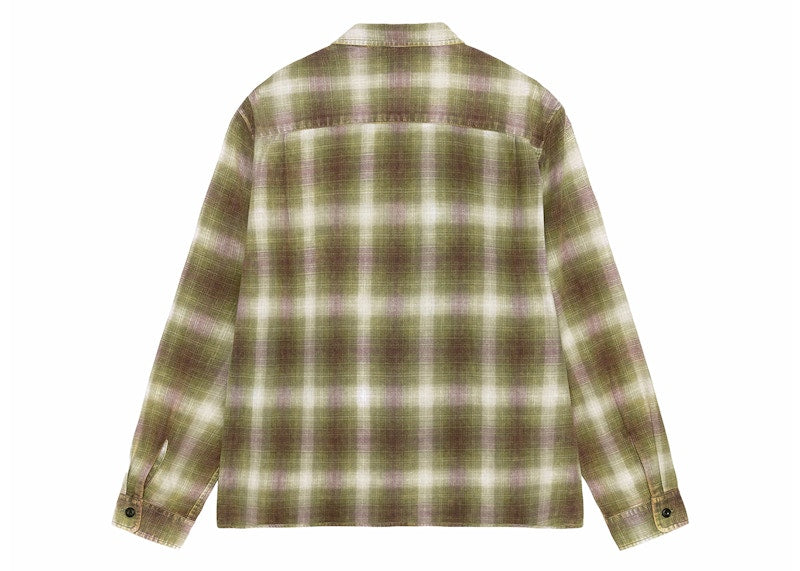 Stussy Rocco Flannel Plaid Shirt Green