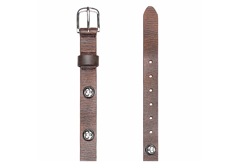 Stussy SS-Link Studded Belt Distressed Brown
