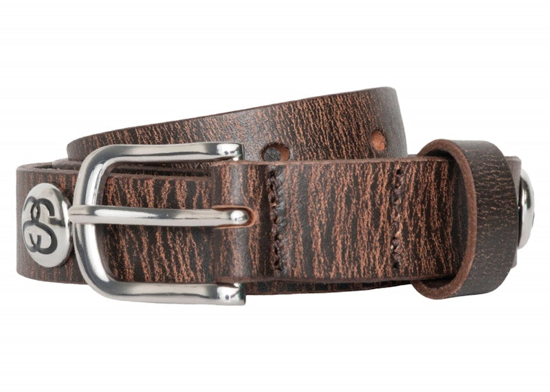 Stussy SS-Link Studded Belt Distressed Brown