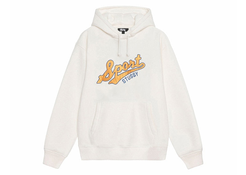 Stussy Satin Patch Oversized Hoodie Off White