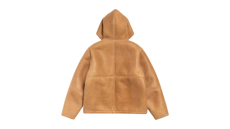 Stussy Shearling Hooded Jacket Tan