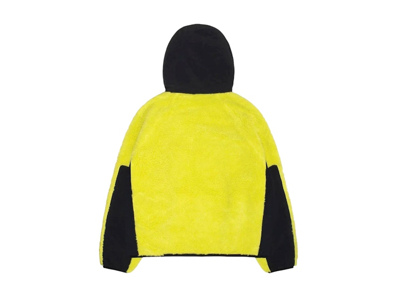 Stussy Sherpa Paneled Hooded Jacket Lime