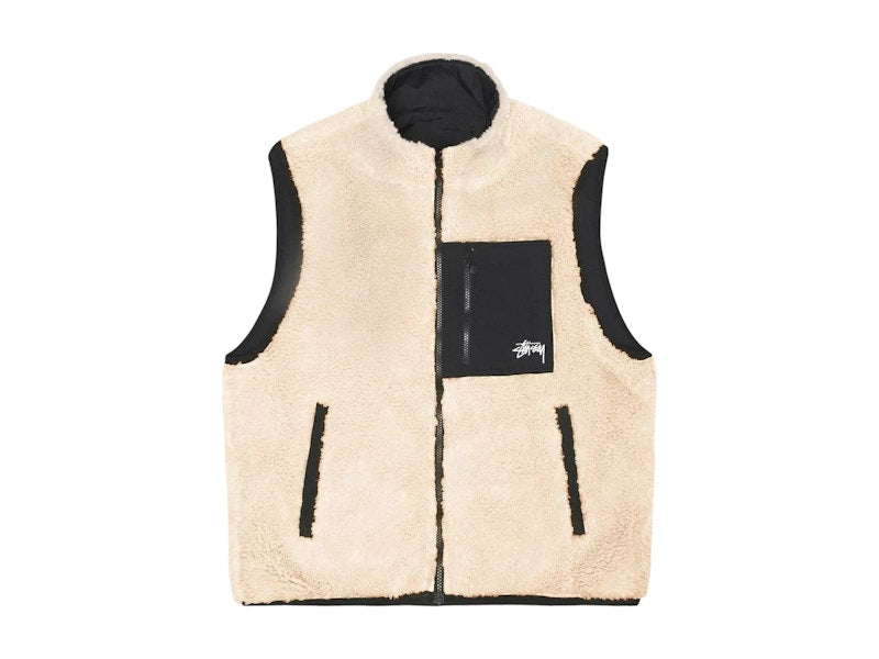 Stussy Sherpa Reversible Vest Beige