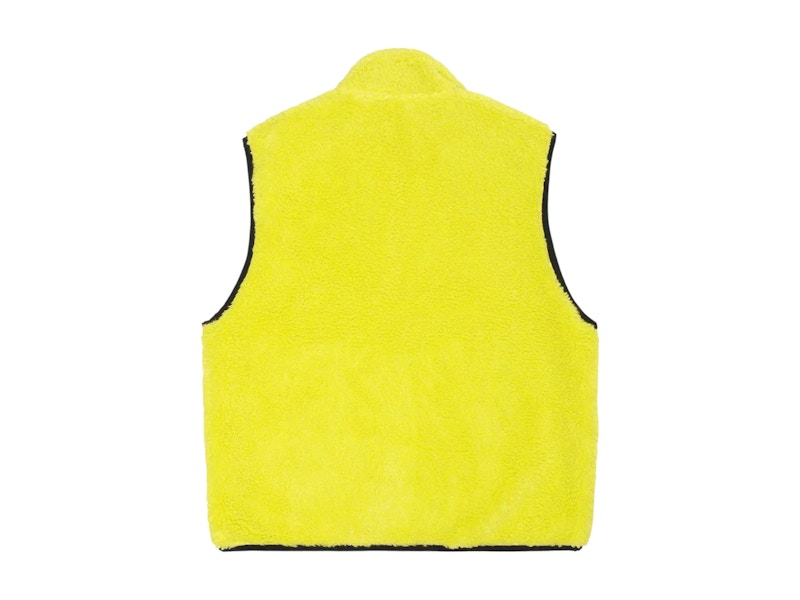 Stussy Sherpa Reversible Vest Lime