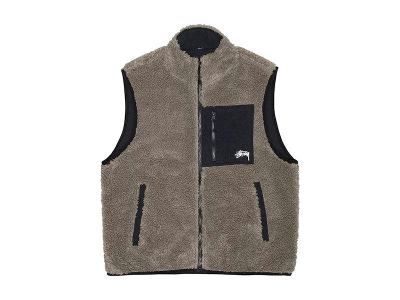Stussy Sherpa Reversible Vest Stone
