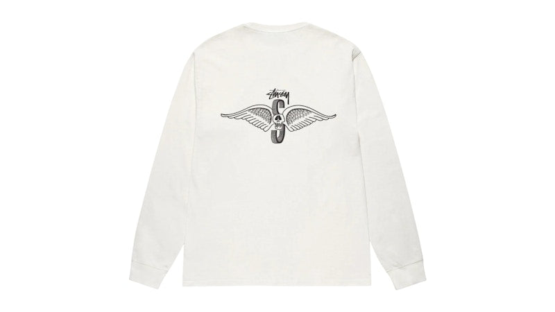 Stussy Skull Wings L/S Pigment Dyed Tee Natural