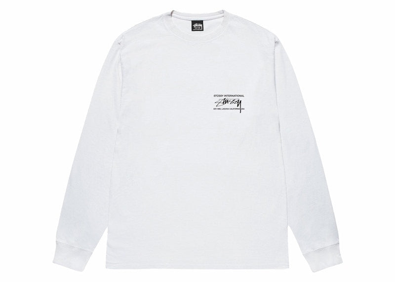 Stussy Smooth International L/S Tee White